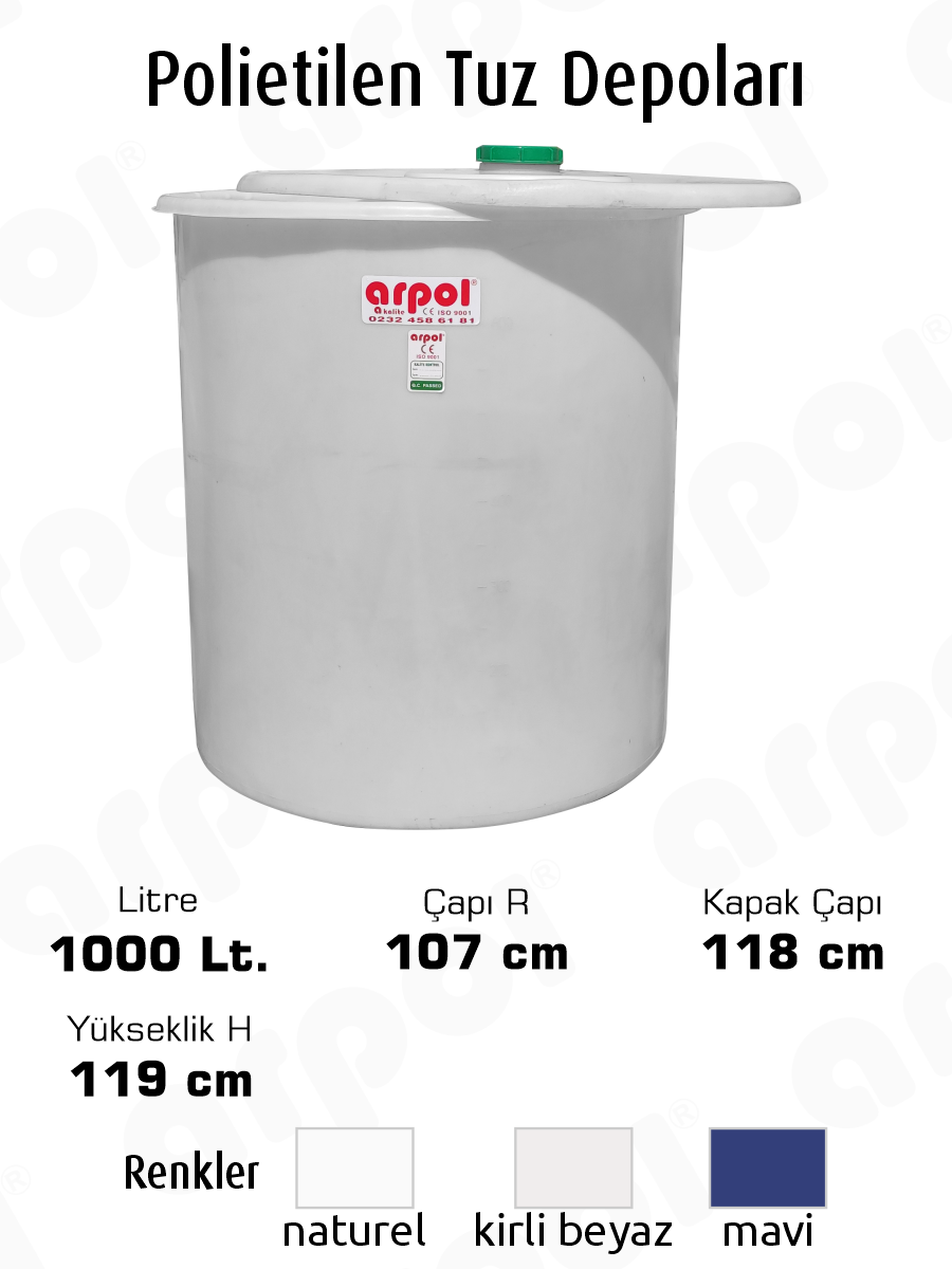 polietilen tuz ve salamura tanklar� 1000 lt